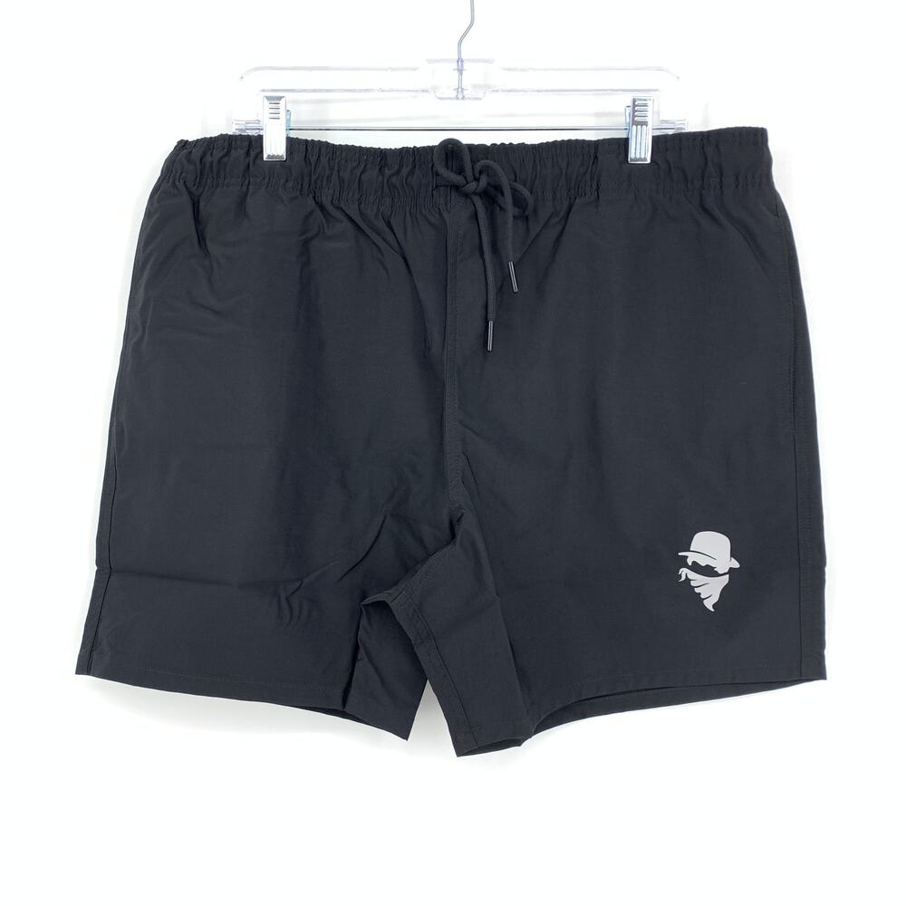 Culprit Swimwear Men's XXL Solid Black Swim Short Bottoms NEW